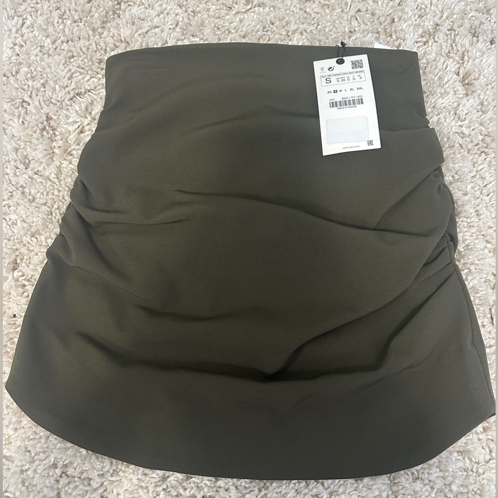 Army Green Zara Mini Skirt